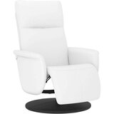  Naslanjač z naslonom za noge belo umetno usnje | Shoptok.si