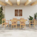  Vrtni set za objed 7 kom. Smeđa Čvrsto teak drvo | shoptok.hr