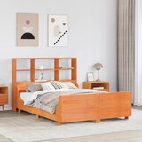 Krevet s regalom za knjige bez madraca 140x190 cm masivno drvo | Eponuda.com