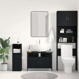  Omara za umivalnik Črno hrast 80x30x60 cm Izdelano iz vezanega lesa | Shoptok.si
