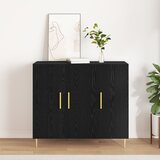 vidaXL Komoda Crni Hrast 90x34x80 cm Igrajući drvo | shoptok.hr