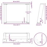 vidaXL Noge stolića za kavu U-oblika 2 kom crne 60x(42-43) cm čelik | shoptok.hr