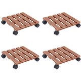 vidaXL Kolica za biljke 4 kom smeđa 30 x 30 x 7 5 cm WPC Cijene