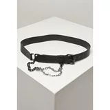 Urban Classics Imitation Leather Belt With Metal Chain Black