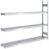 hofe Sestavljiv regal z velikimi policami, pocinkan, polica ŠxG 2250 x 400 mm, priključni regal, 3 jeklene police, višina 2000 mm | Shoptok.si