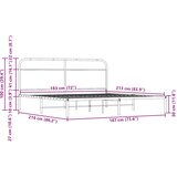  Metalni okvir kreveta bez madraca boja hrasta sonome 183x213 cm | shoptok.hr