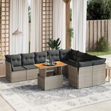  10-dijelni set vrtnih sofa od poliratana s jastucima sivi | shoptok.hr