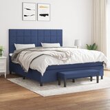 vidaXL Box spring postelja z vzmetnico modra 180x200 cm blago u