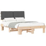  Krevetni okvir s tapiciranim uzglavljem Tamno siva 120 x 190 cm | shoptok.hr