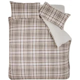 Smeđa posteljina za bračni krevet/za produženi krevet od sherpa flisa 230x220 cm Cosy Sherpa Check –