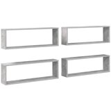  Kockaste zidne police 4 kom boja betona 80x15x26,5 cm drvene | shoptok.hr