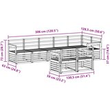 Set vanjskih sofa 8 pcs Bijela 306 x 128,5 x 73 cm | Eponuda.com