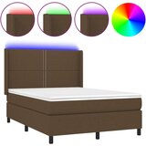  Box spring s madracem LED tamnosmeđi 140x200 cm tkanina | shoptok.hr