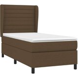  Krevet s oprugama i madracem tamnosmeđi 100 x 200 cm od tkanine | shoptok.hr