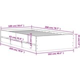 vidaXL Posteljni okvir s predali črn 100x200 cm inženirski les | Shoptok.si
