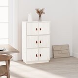 vidaXL Visoka omara bela 67x40x108,5 cm trdna borovina Cene