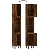 vidaXL Kopalniška omarica dimljeni hrast 30x30x190 cm inženirski les | Shoptok.si