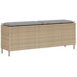  Vrtna klupa s jastukom bež 110x30x40 5 cm poli ratan - bež i svjetlosiva 1 1 1 | shoptok.hr