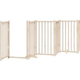 vidaXL Vrata za pse s vratima sklopiva 6 panela 300cm masivna jelovina | shoptok.hr