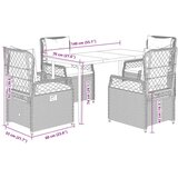  5-dijelni vrtni blagovaonski set s jastucima poliratan smeđi | shoptok.hr