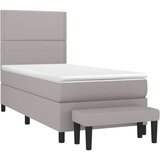 vidaXL Box spring postelja z vzmetnico svetlo siva 90x190 cm | Shoptok.si