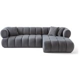 Atelier Del Sofa Petra Desna ugaona sofa na razvlačenje, 280 x 170 cm, Tamno siva | Eponuda.ba