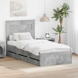  Krevetna konstrukcija s ladicama Betonski sivi 90 x 190 cm | shoptok.hr
