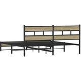 vidaXL Metalni okvir kreveta bez madraca boja hrasta sonome 180x200 cm | shoptok.hr