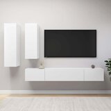  4-dijelni set TV ormarića bijeli od konstruiranog drva Cijene
