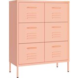 vidaXL Ormarić s ladicama ružičasti 80 x 35 x 101,5 cm čelični | shoptok.hr