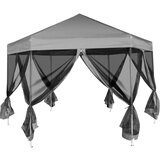  Heksagonalni Pop-Up Šator sa 6 Panela Sivi 3,6x3,1 m | shoptok.hr