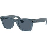 Ray-ban Meta - Wayfarer (Standard) Smart Bluetooth Audio Glasses - Matte Jeans Transparent, Polarized Dusty Blue Cene