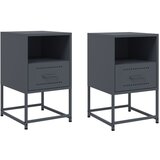 Furnova Nočna omarica 2 kosa antracit 36x39x60,5 cm jeklo, (21927527) | Shoptok.si