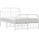  Metalni okvir kreveta uzglavlje i podnožje bijeli 120x200 cm | shoptok.hr