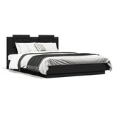 Maison Chic Posteljni okvir - Dvoposteljna postelja - Zakonska postelja z vzglavjem črn 120x200 cm inženirski les-J15930, (21772958) | Shoptok.si