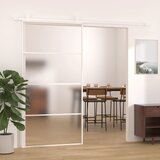 Furnova Drsna vrata mlečno ESG steklo in aluminij 102,5x205 cm bela, (21944880) | Shoptok.si
