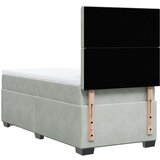 Box spring krevet s madracem svjetlosivi 90x190 cm baršunasti | shoptok.hr