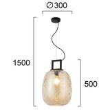  Luster na sajli LUCY 1xE27/40W/230V zadimljeno bež Slike