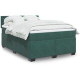 vidaXL Box spring postelja z vzmetnico temno zelena 140x200 cm žamet, (21304725) | Shoptok.si