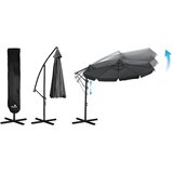 Veliki vrtni suncobran Plonos 350 cm sivi | shoptok.hr