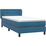 Box spring postelja z vzmetnico temno modra 80x220 cm žamet, (21792018) | Shoptok.si