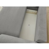 Bobochic Paris temno siva raztegljiva kotna sedežna garnitura iz rebrastega žameta (levi kot) lucien | Shoptok.si