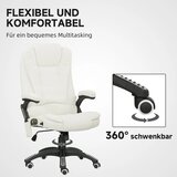  Ergonomska uredska stolica s funkcijom masaže 68 x 72 x 110–120 cm krem ​​bijela | shoptok.hr