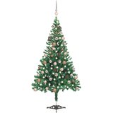vidaXL Umetna novoletna jelka z LED lučkami in bučkami 120 cm 230 vej, (20669479) | Shoptok.si