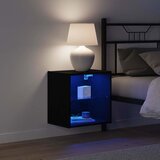  Floating Shelf with LED Light 2 pcs Crna 40 x 28,5 x 40 cm | shoptok.hr