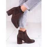 SHELOVET Suede bronze women's daggers on the post
