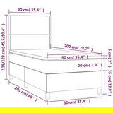  Box spring postelja z vzmetnico temno siva 90x200 cm blago, (20898649) | Shoptok.si