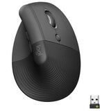 Logitech Lift vertical ergonomična brezžična optična črna miška | Shoptok.si