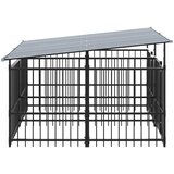 Vanjski kavez za pse s krovom čelični 3,75 m² | shoptok.hr