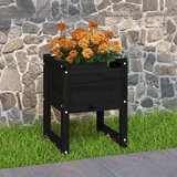vidaXL Visoka greda črna 40x40x52,5 cm trdna borovina | Shoptok.si